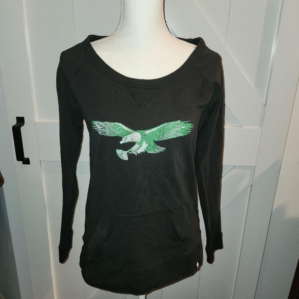 47 Brand Black Philadelphia Eagles Graphic SweatShirt M